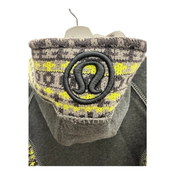 Special Edition Lululemon Grey Scuba Hoodie Fair Isle Knit - Picture 3 of 6